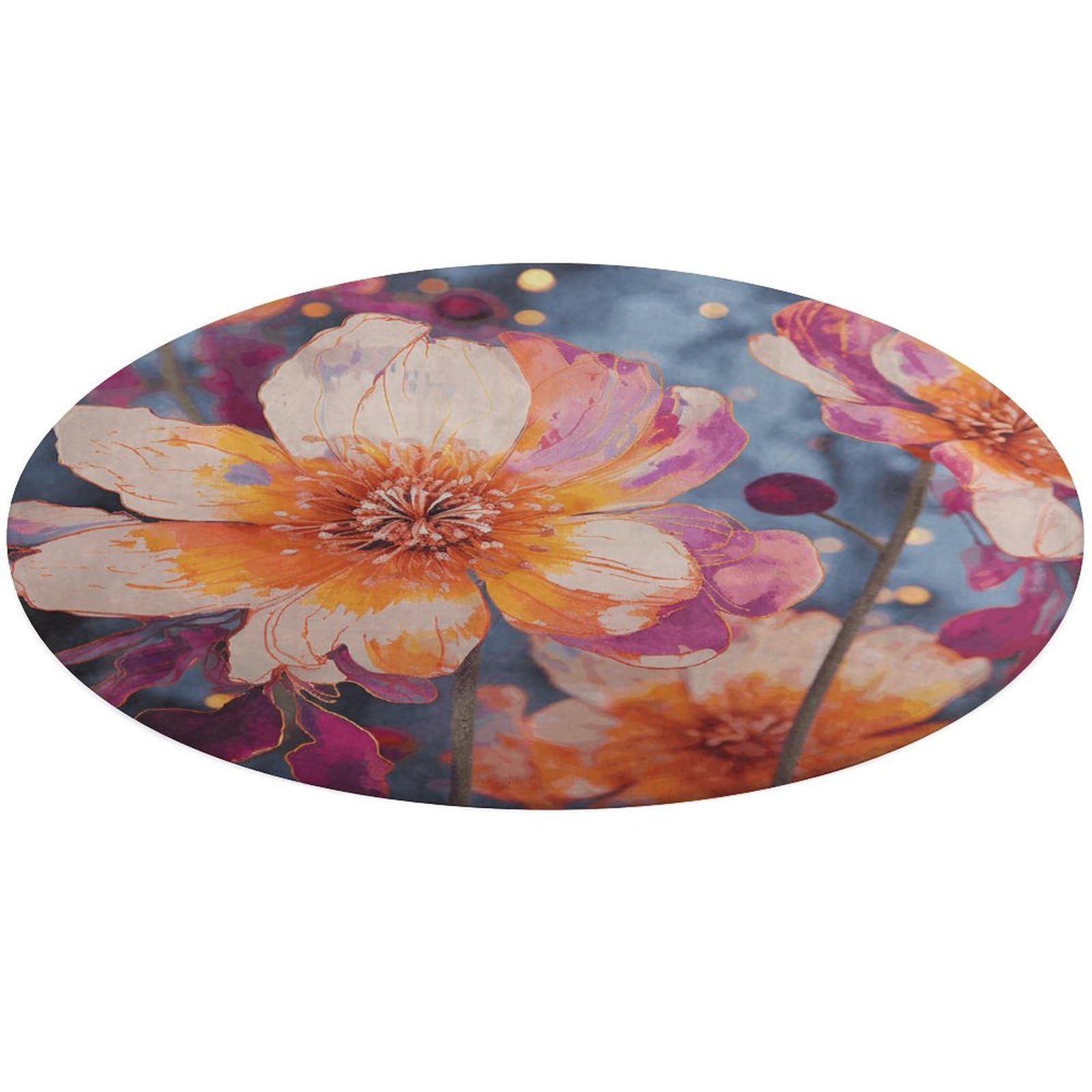 Paillasson rond intérieur extérieur fini les sols humides tapis entrée fleurs