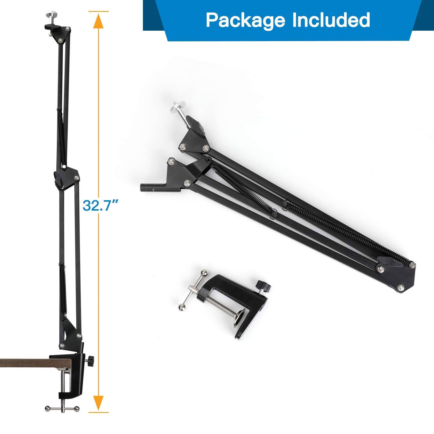 83cm Webcam Support Suspension Boom Bras Pince De Bureau Support pour Logitech Webcam C925e C922x C922 C930e C930 C920 C615
