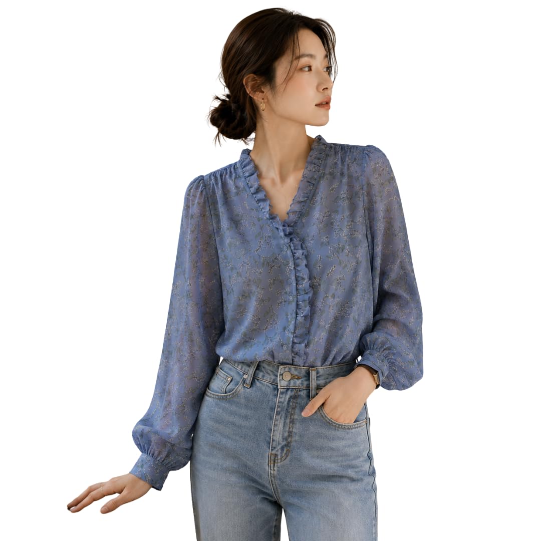 Elegant Floral Chiffon Blouse-image-46