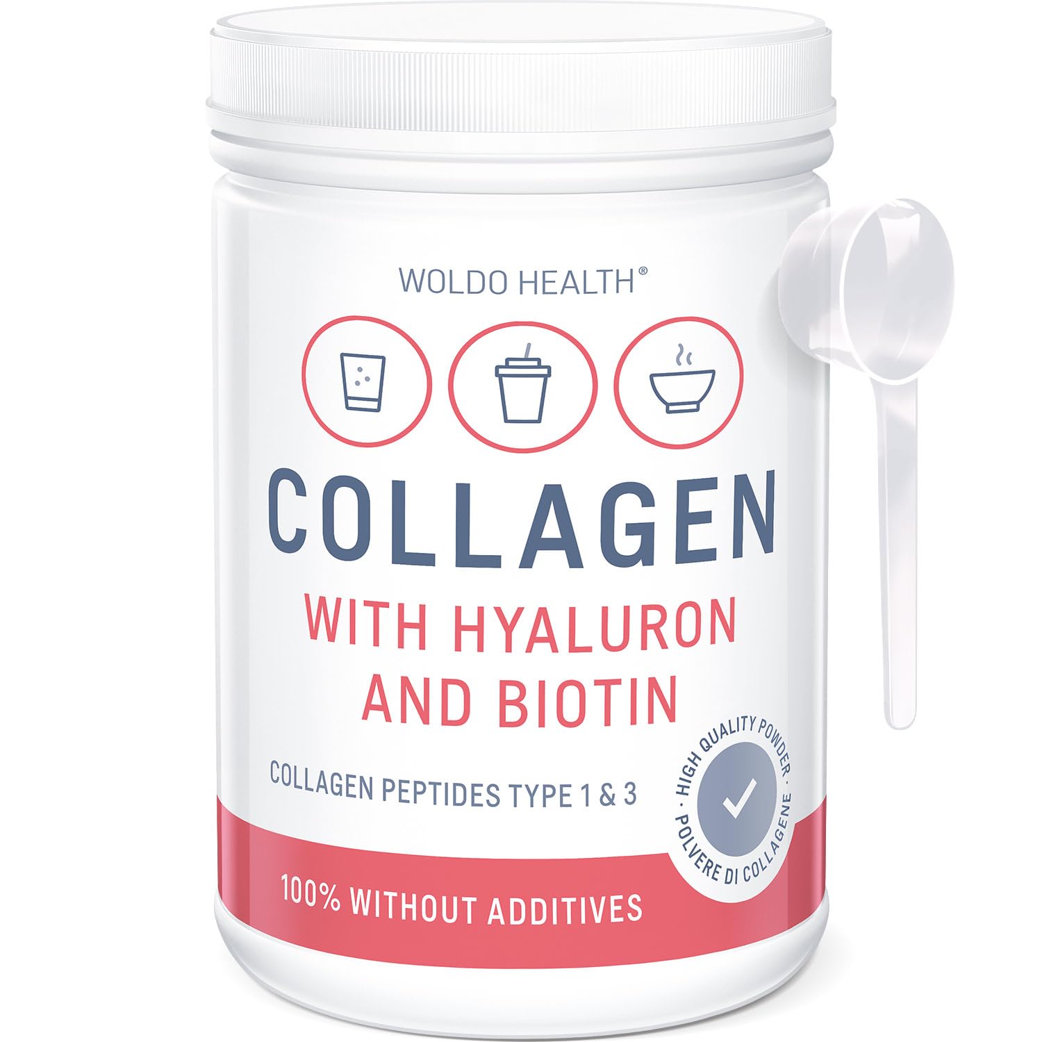 WoldoHealth Collagène & Acide Hyaluronique 500g