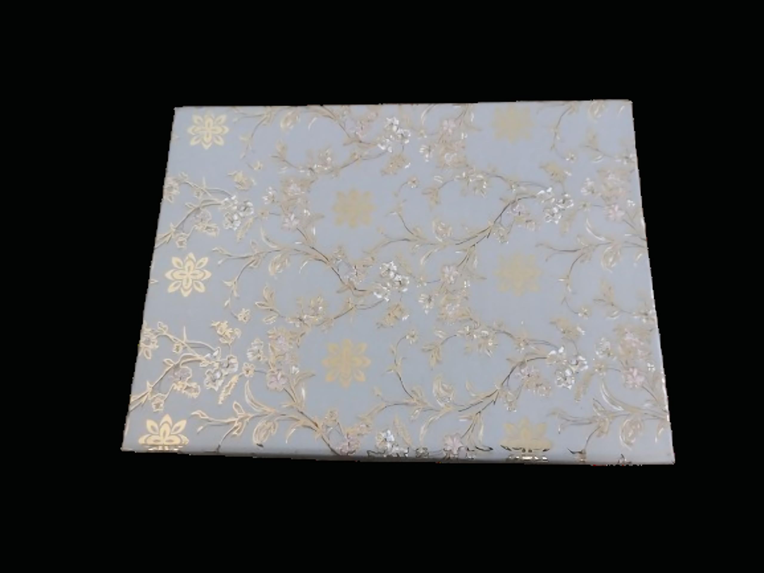 Decorative Gift Box with Magnetic Closure, White Floral Design, 20 x 15 x 4 cm