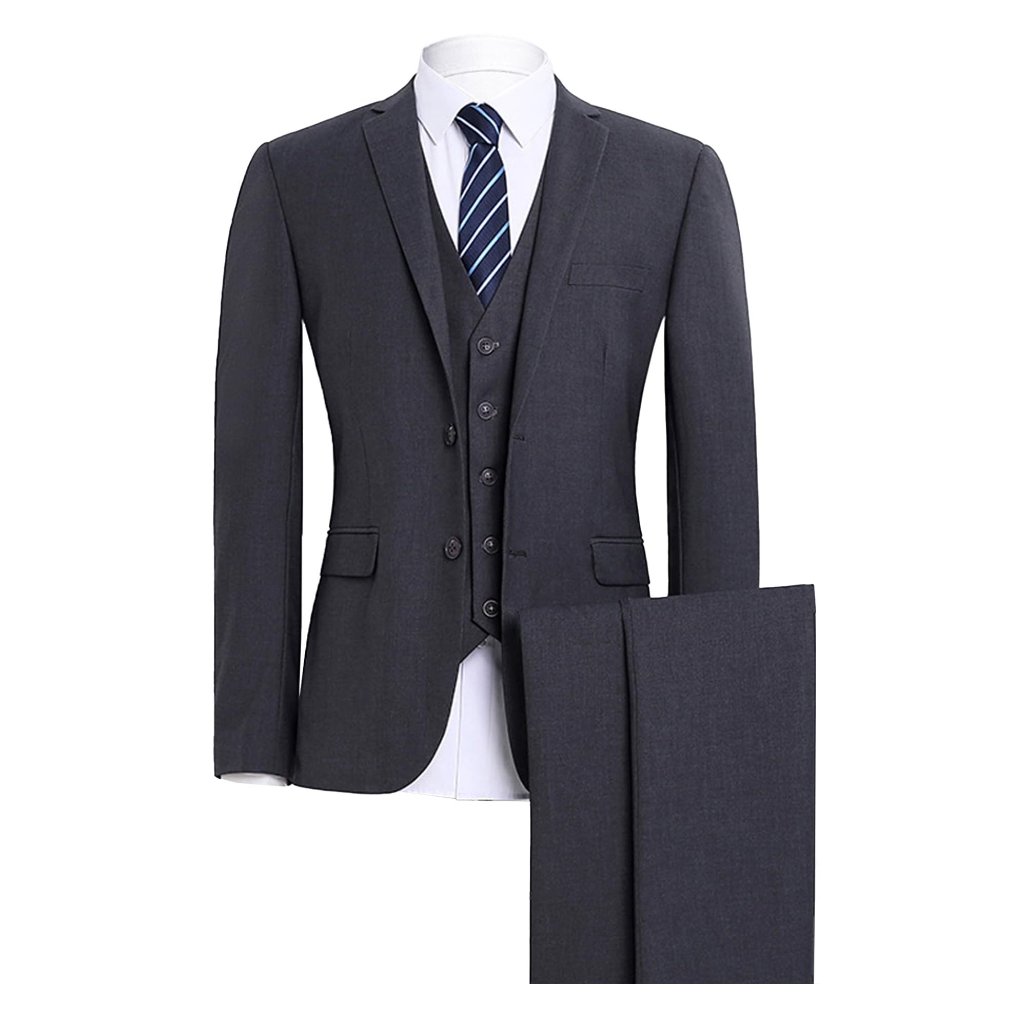 Costume slim fit homme 4 pièces la solution complète sans cravate - 8