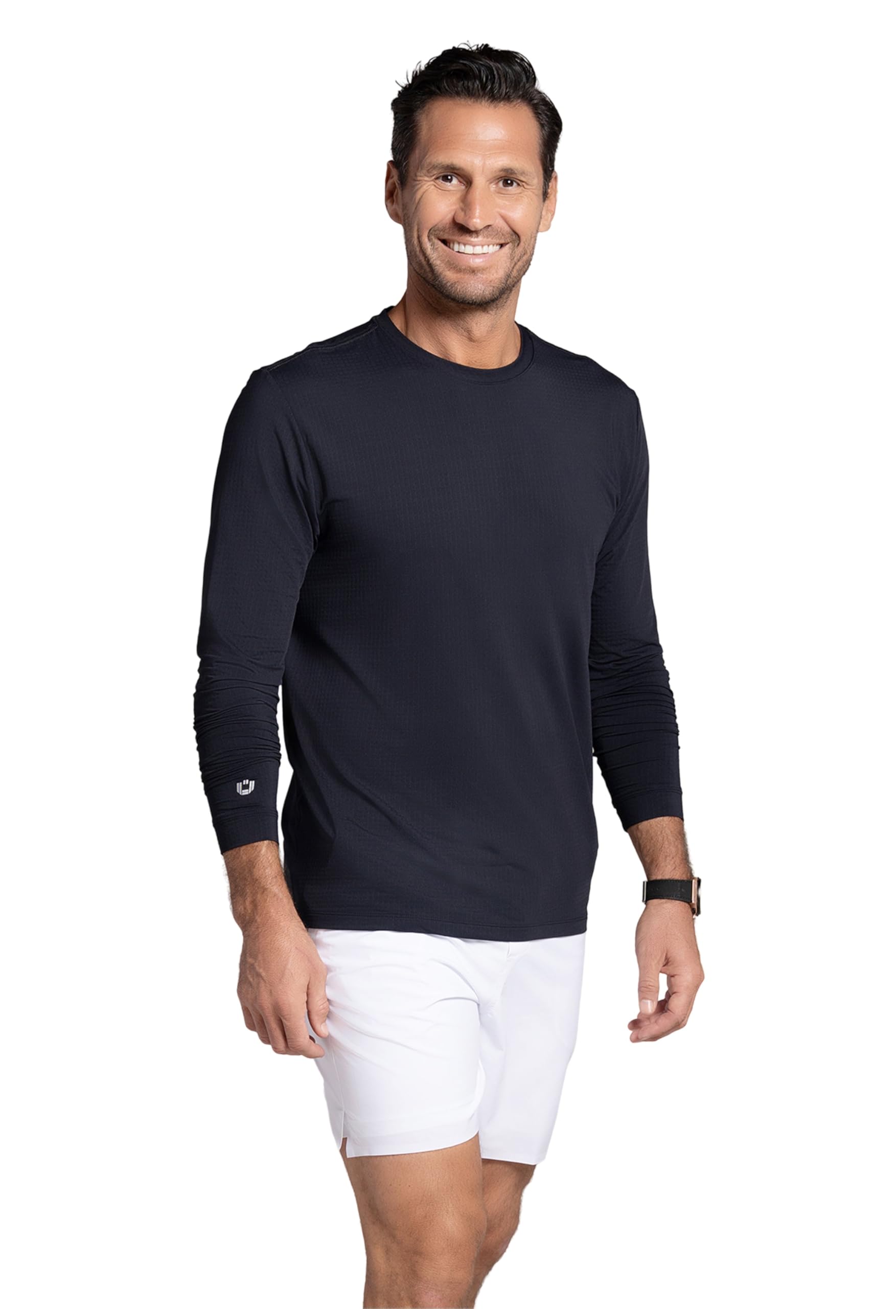 IBKUL Athleisure Wear Sun Protective UPF 50+ Icefil Cooling-Long Sleeve Crewneck T-Shirt (Modern Fit)-93199