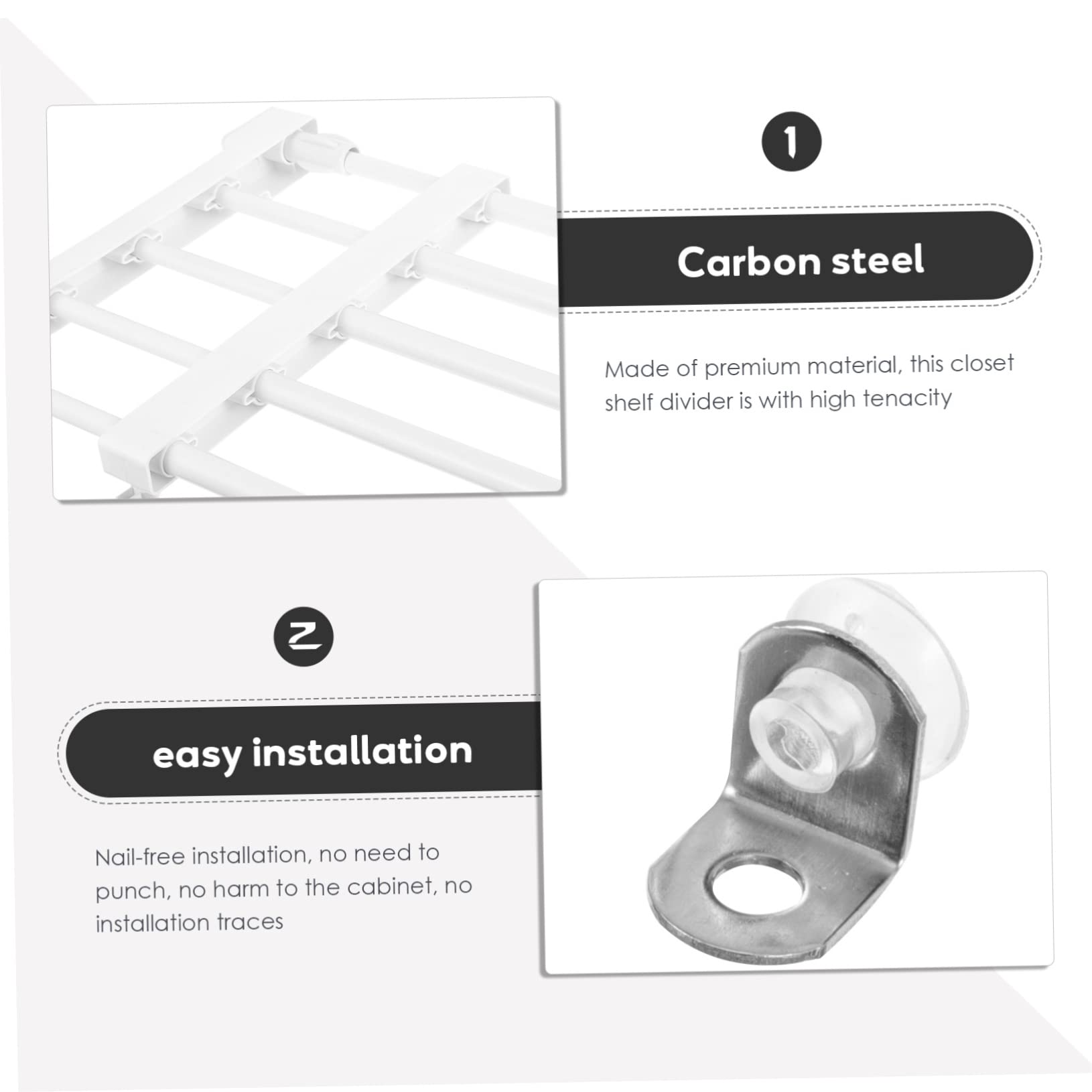 OKUMEYR Detachable Closet Organizers Tension Rod Shelf Hanging Shelves Laundry Room Storage