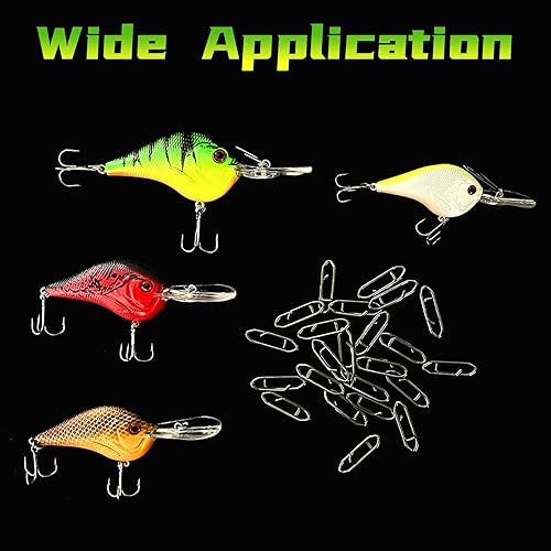 Miniatura 6 de MAFIMOEA - Paquete de 60 clips de pesca de alta resistencia, conectores inoxidables, clip de cambio rápido, aparejos de pesca para agua dulce y