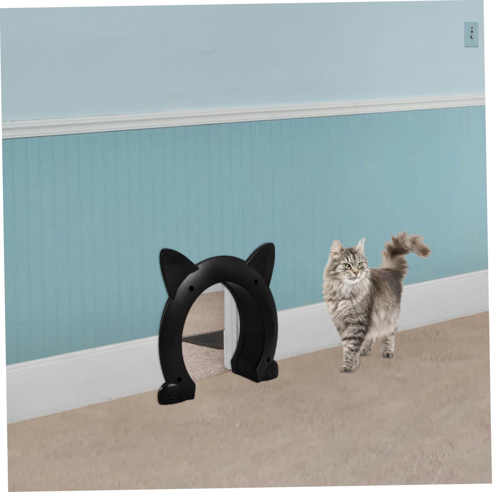 ifundom Katzentürhalter Aus Kunststoff Für Haustier-innentüren Geeignet Für Katzen Und Kleine Hunde Mit Dekorativem Katzenloch-Design Für Inneneinrichtung