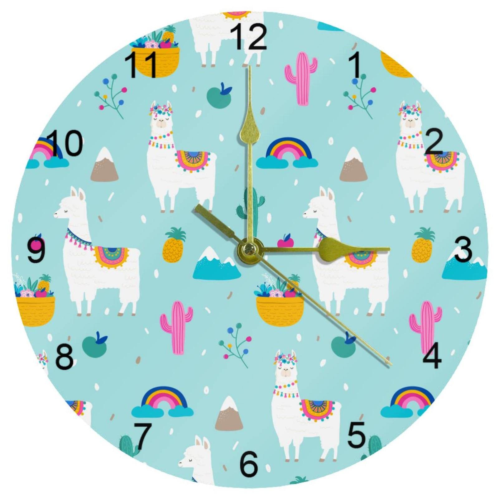 Horloge murale silencieuse sans tic-tac avec grands chiffres arabes lisibles