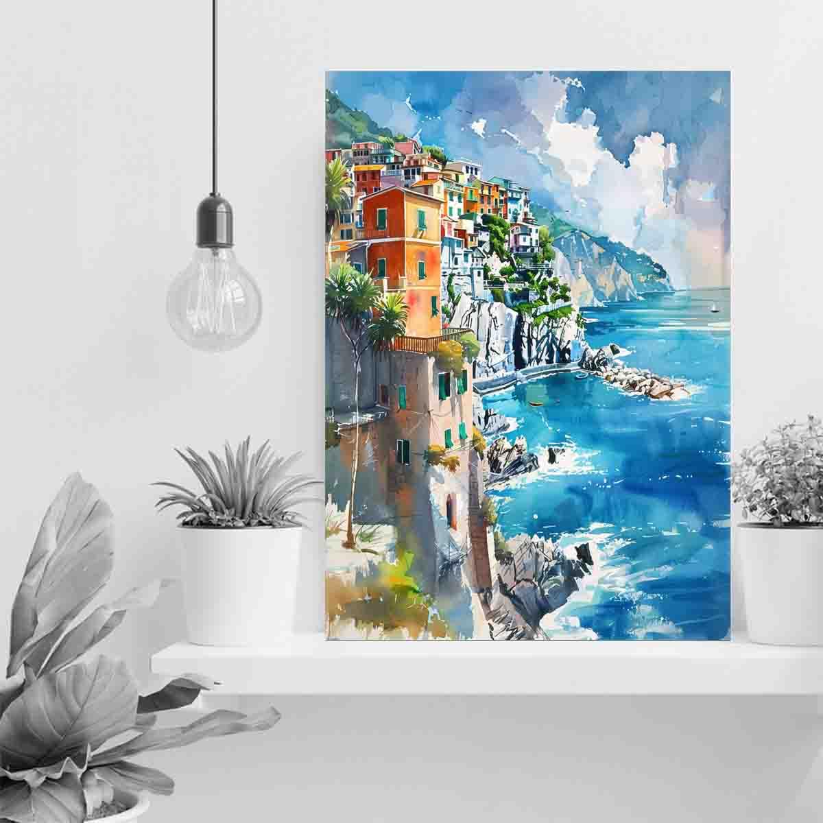 Amazon.com: GeRRit Original-Cinque Terre Travel Poster,Watercolor