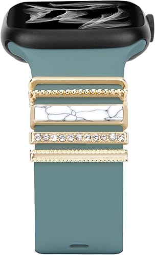 Correas decorativas para anillo compatibles con correas de Apple Watch de 1.496 pulgadas, 1.575 pulgadas, 1.614 pulgadas, 1.654 pulgadas, 1.732