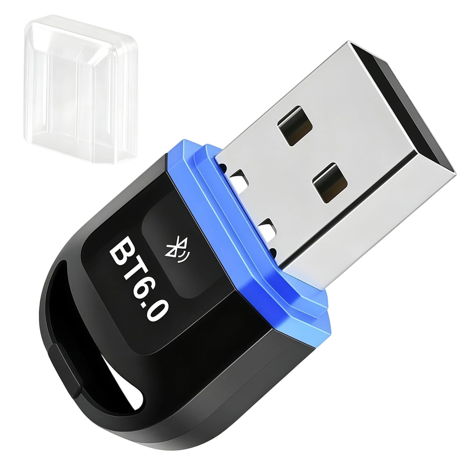 Adaptador Bluetooth USB6.0 Portátil para Windows11 10 8.1 de Baja Latencia | Receptor Bluetooth USB6.0 Plug Play para PC Ratón Teclado Mando Cascos