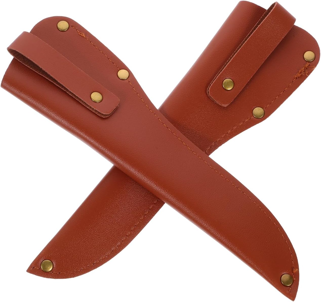 2 Pcs Leather Fillet Knife Sheath with Belt Loop 6.7 Inch Blade Guard Protector Cover Case for Butcher Chef Fishing Boning Knives - Brown