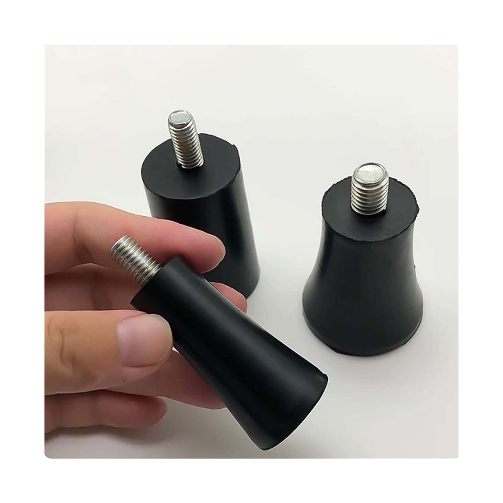 Piedini per mobili, in gomma, regolabili, M6, M8, M10, con vite, per tavolo e sedia, colore nero, protezione anti-shock