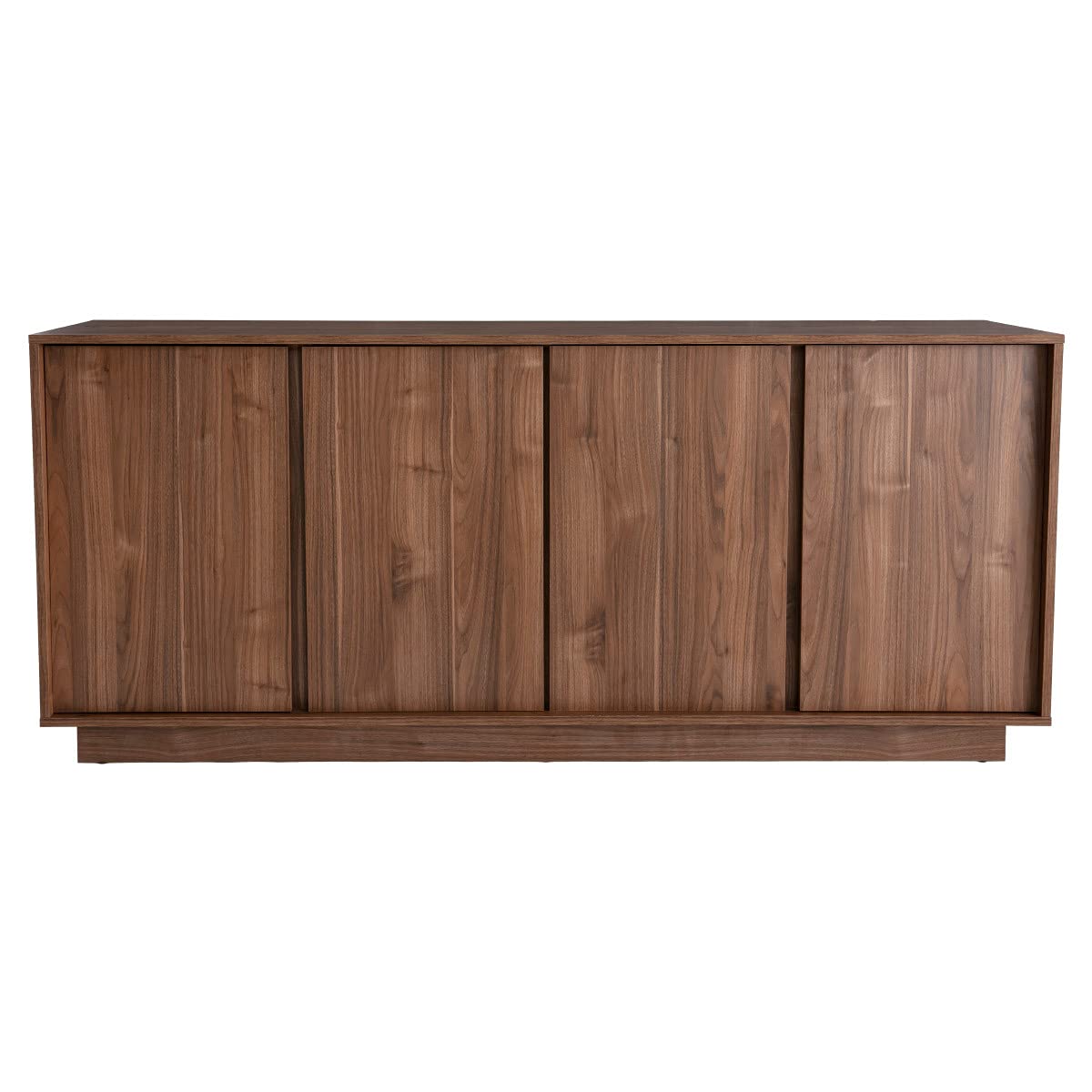 Miliboo - Aparador vintage (4 puertas, 180 cm, acabado de madera oscura, color nogal