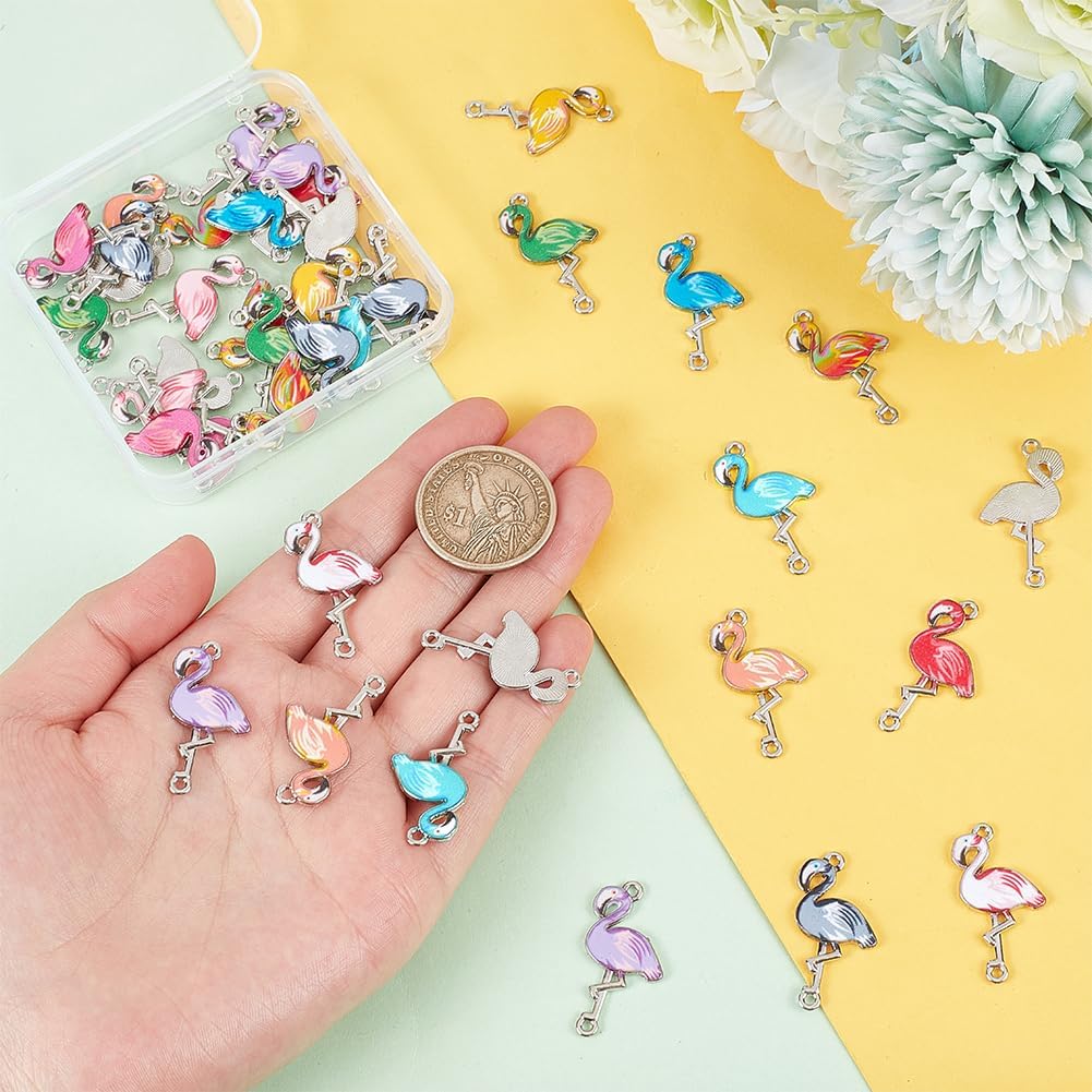 PH PandaHall Flamingo Charms Enamel Charms Colored Pendants Romantic Charms - Image 6