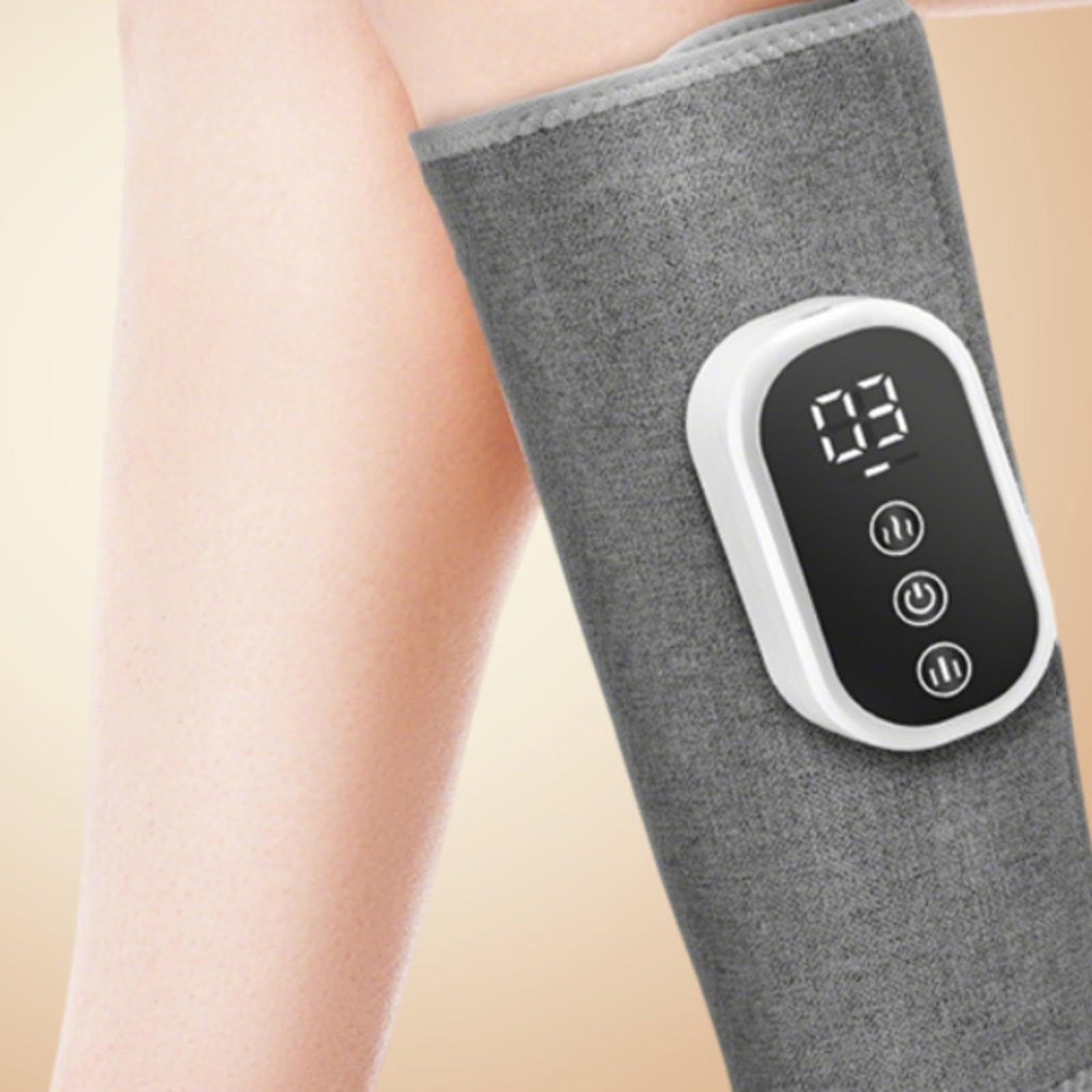 Ronyme Massaggiatore a Compressione per Gambe | Timer Automatico 15 Minuti, Manicotto a Compressione con Funzione, Regolabile, per Casa