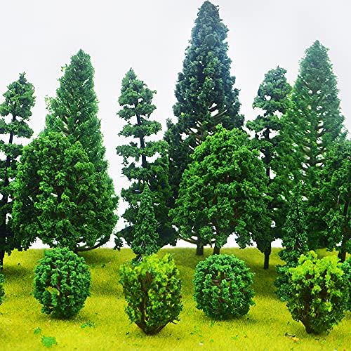 25pcs Model Trees Model Train Scenery Mixed Miniature Trees Artificial