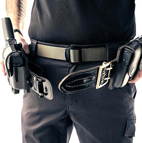 Miniatura 5 de Shirt Stay Plus - Cinturón táctico para hombres policía y militar-100% nailon 1.5 pulgadas cinturón de pistola de cincha-Equipo táctico resistente