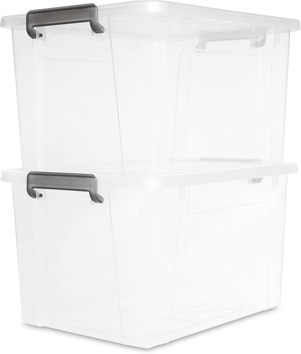 Citylife 44.4 QT Plastic Storage Bins with Latching Lids