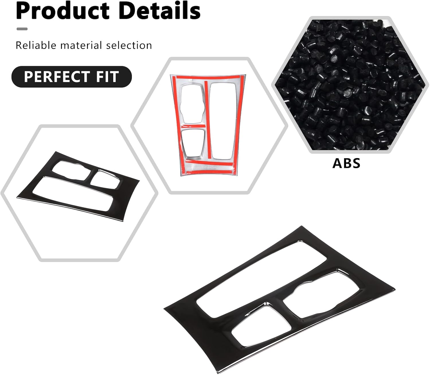 Glossy Black ABS Plastic for BMW X5 X6 E70 E71 2008-2013 Car Center Gear Shift Panel Cover Frame Trim Accessories