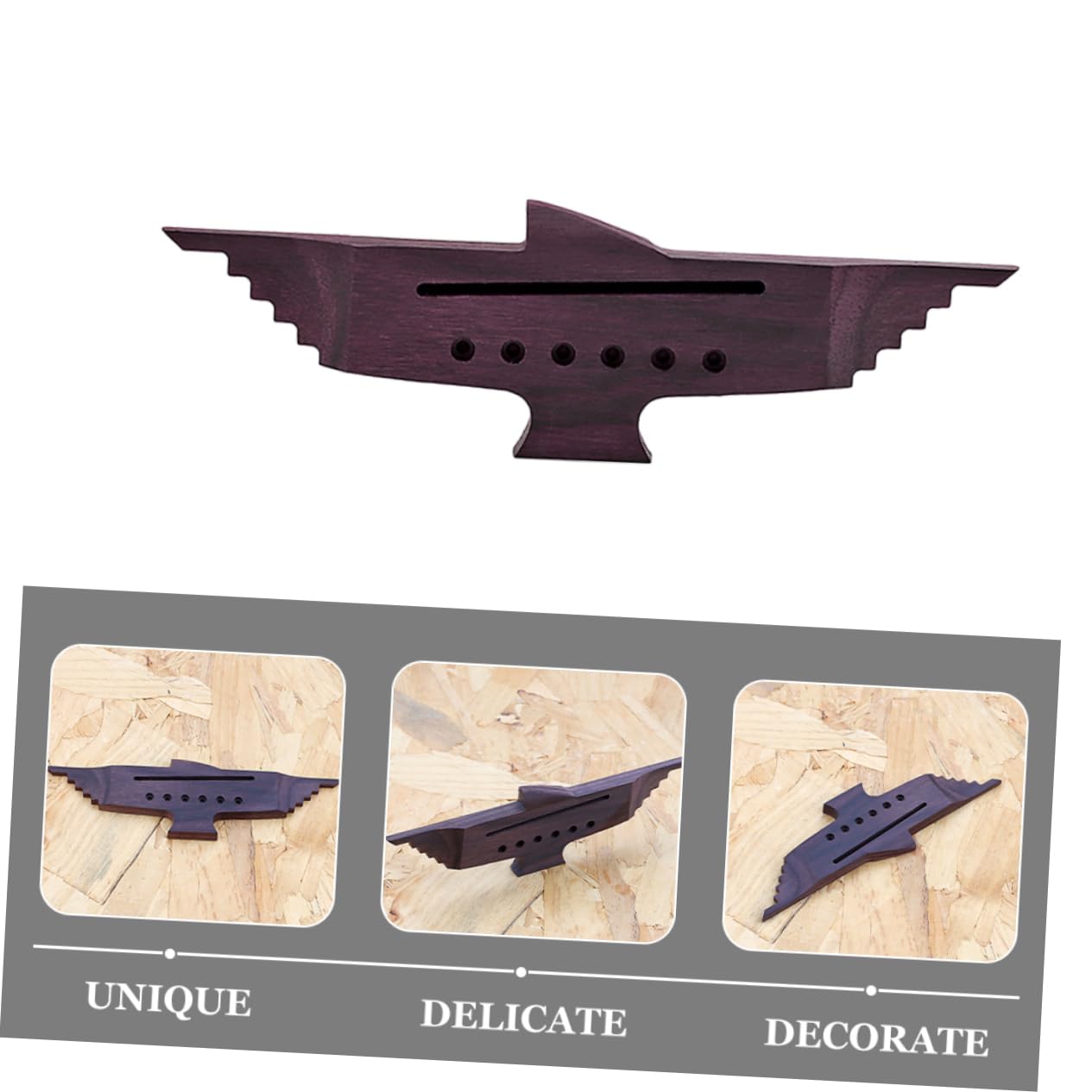 HANABASS 6 String Guitar Bridge Replacement String Acoustic Guitar Saddle Durable Rosewood Accessory for Enhanced Tone and Performance