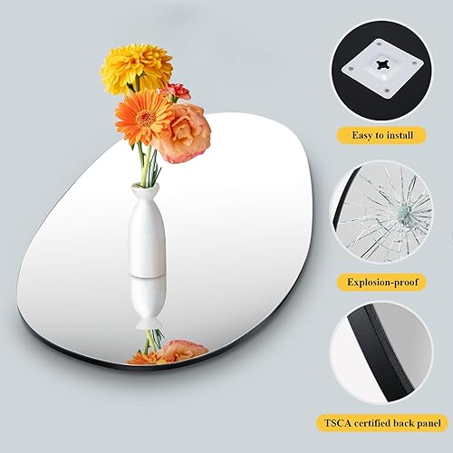 Miniatura 5 de EVENLIVE Espejo asimétrico, espejo de pared irregular, espejo de tocador único, espejo moderno, espejo orgánico fresco, espejo en forma de