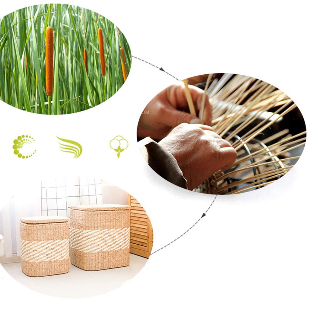 Rattan-Hocker mit Stauraum, rund, für Sommer und Make-up