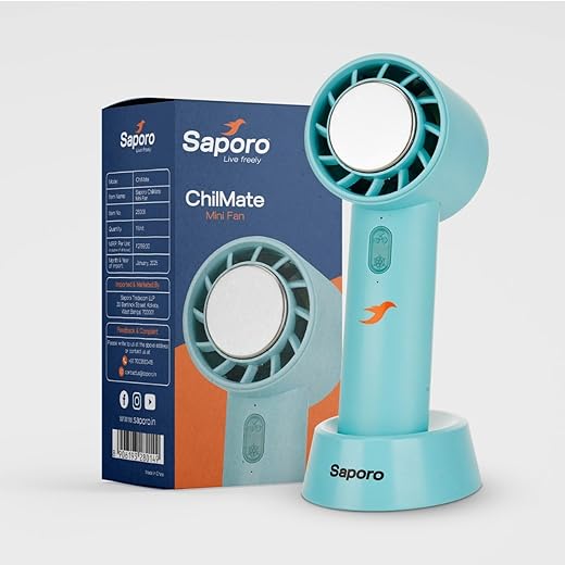SAPORO ChilMate Mini Cooling Fan Handheld Portable & Recharg