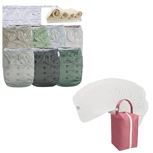 Nora's Nursery Pañales de tela Morning Dew + toallitas reutilizables para bebés Nora's Nursery
