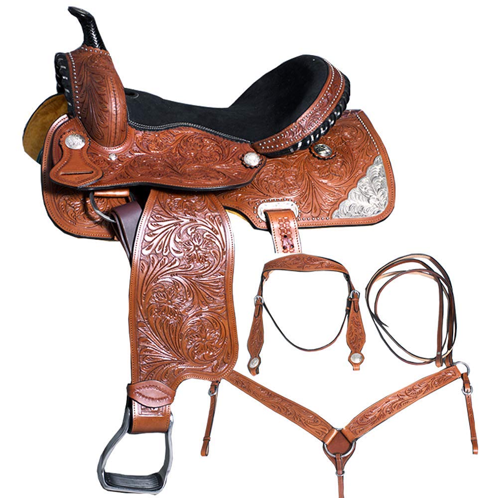 Selle de selle western faite à la main pour cheval 16 pouces, selle de