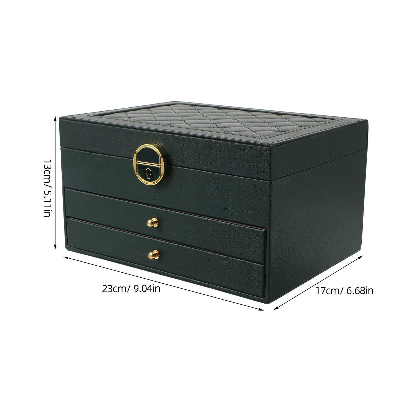 Beaupretty Joyero de 3 Capas Apilable de PU con Compartimentos Organizados