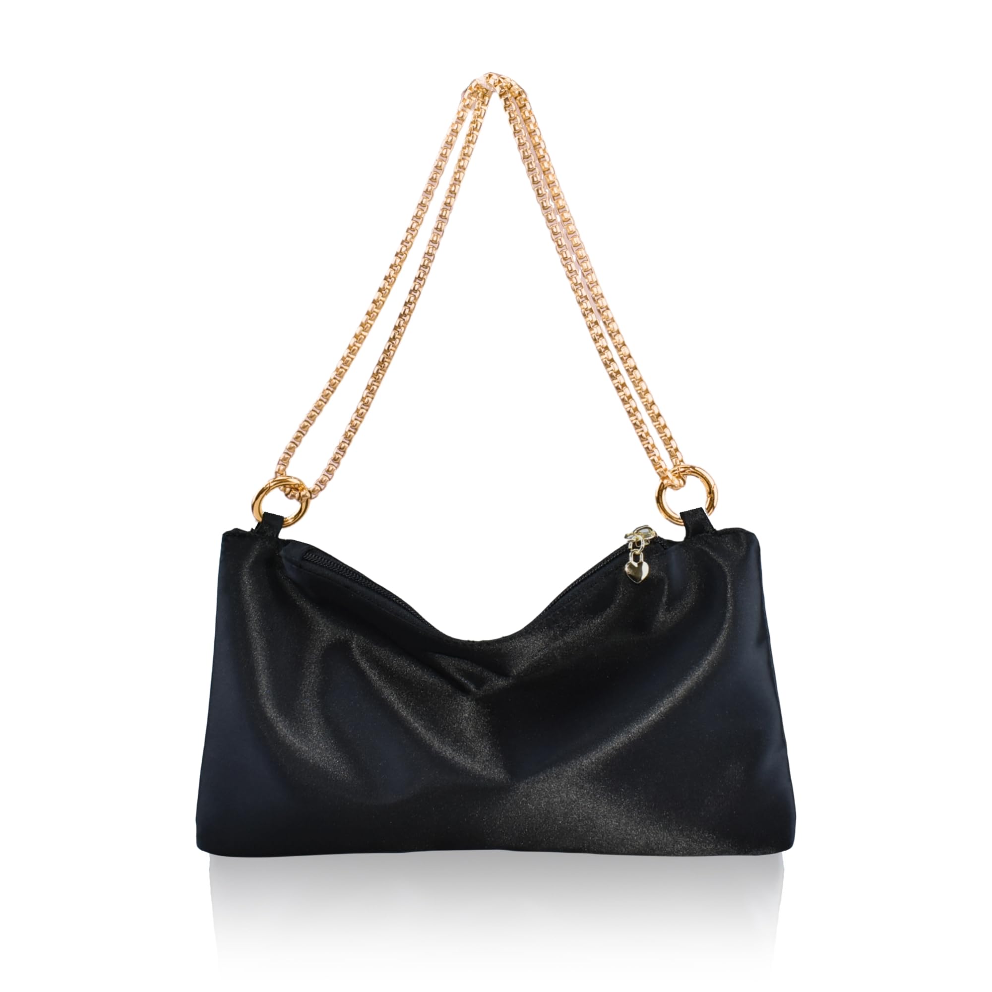 FEICHANGHAO Women's Satin Evening Handbag Shoulder Bag Wedding Prom Formal Clutch Party Purses