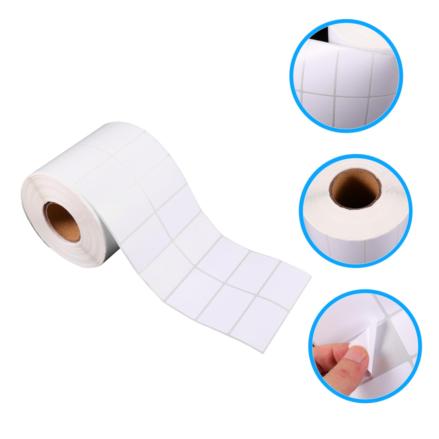 Étiquette Adhésive Blanche en Rouleau 3000 Feuilles, Papier Couché