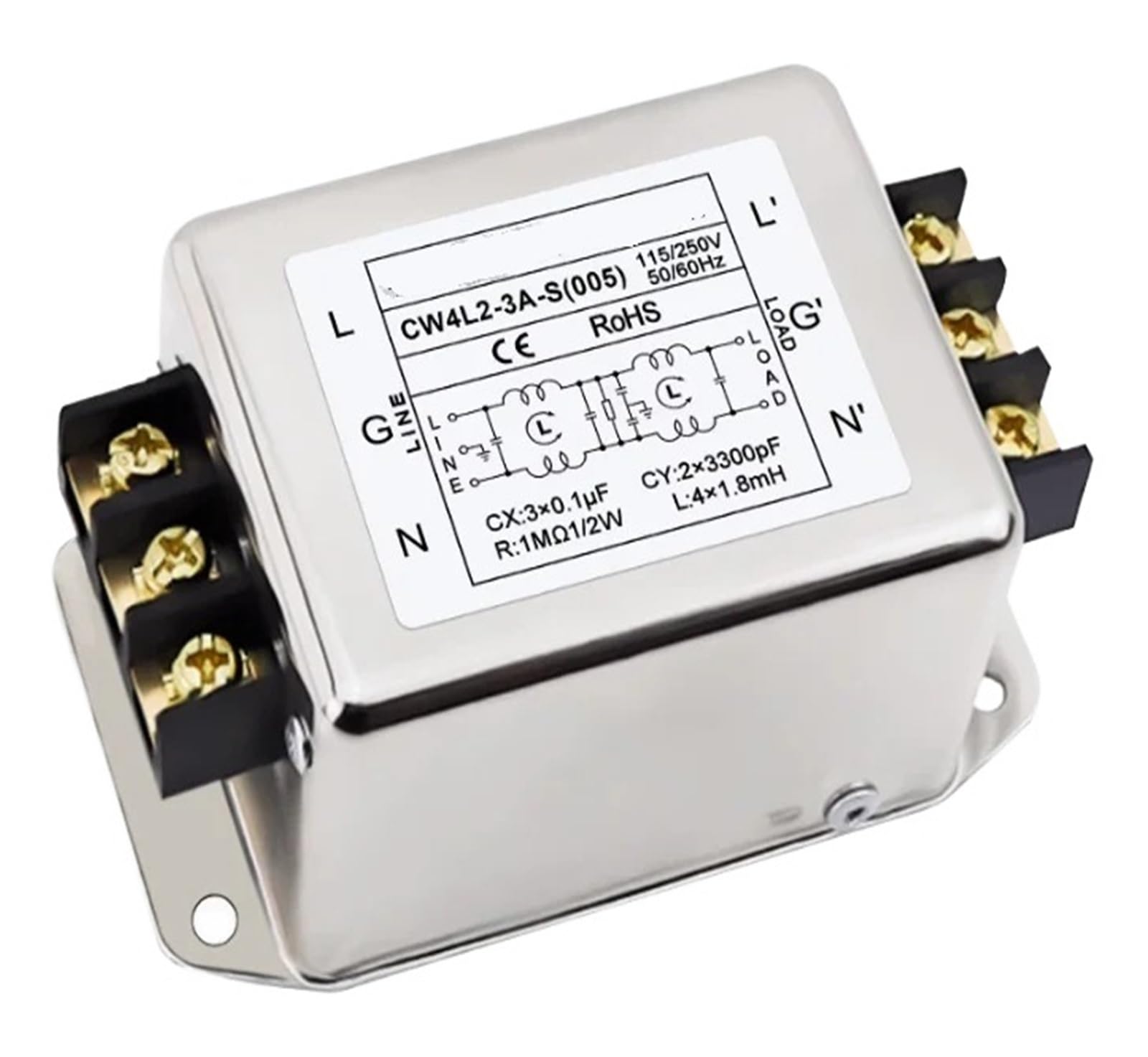 MBPAIHOP Single phase power filter CW4L2-6A-S (005) 3A to 35A terminal 220v AC power anti-interference harmonic purifier