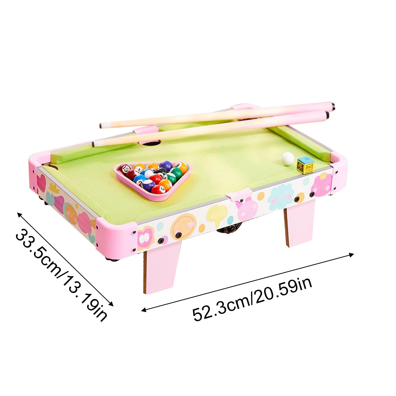 Tavolo da gioco classico portatile in legno – Set da tavolo in ABS e biliardo | Include scaffale triangolare per bambini, adulti, sala giochi di famiglia, feste, interni, campeggio e riunioni