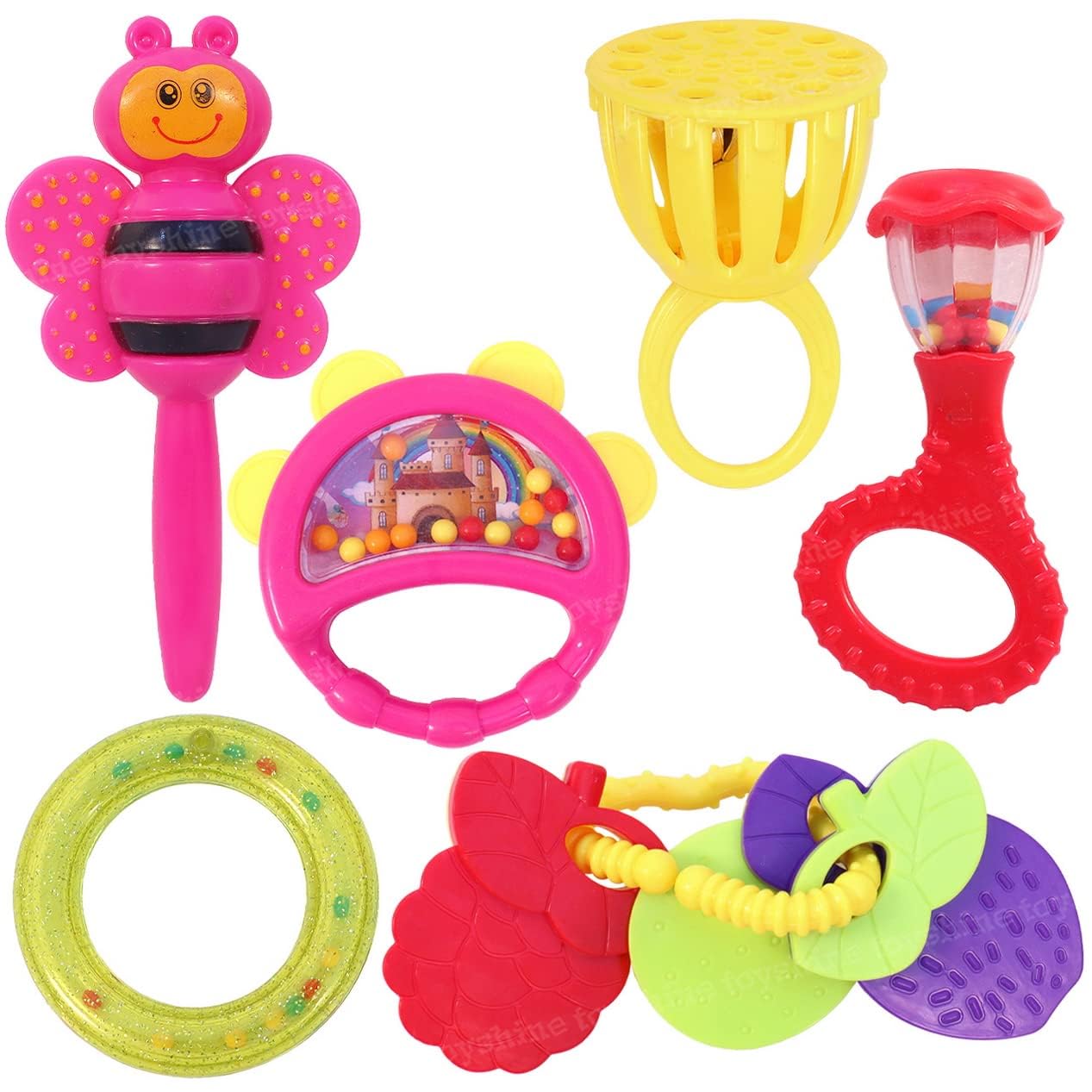 Toyshine Infant Acrylonitrile Butadiene Styrene (Abs) Pack Of 6 Rattle Set For New Born Babies-Non Toxic -B,Multicolor (B0CKTHLSKC) Amazon Price History, Amazon Price Tracker