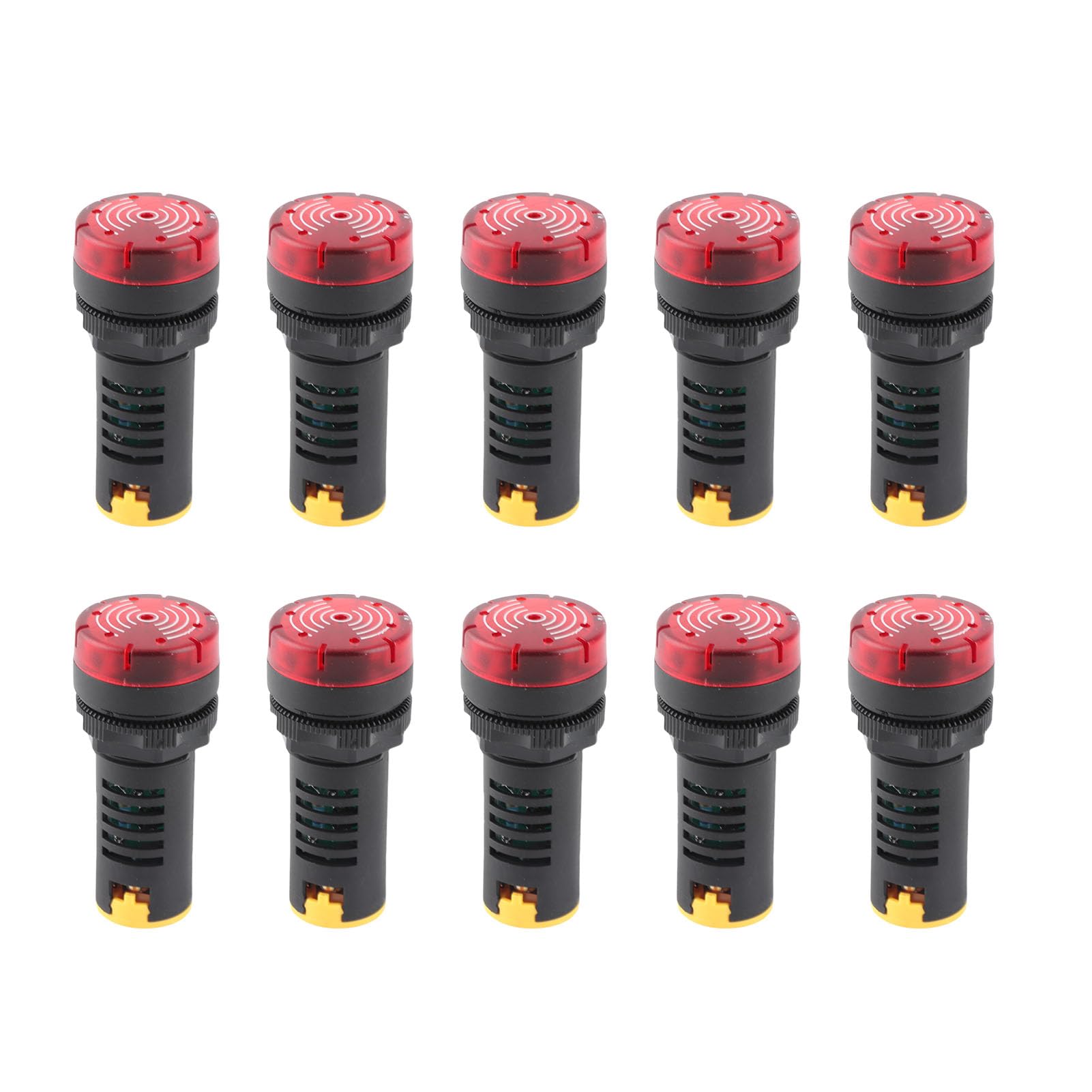 BERM® 10 Pz/Scatola LED Buzzer 22mm Diametro, AD16-22SM Indicatore luminoso rosso lampeggiante Lampada Buzzer AC / DC24V