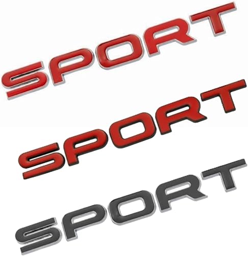 Miniatura 3 de 1 emblema deportivo de metal 3D con letras para portón trasero, tapa de bota, emblema especial para SUV y automóvil deportivo (rojo)