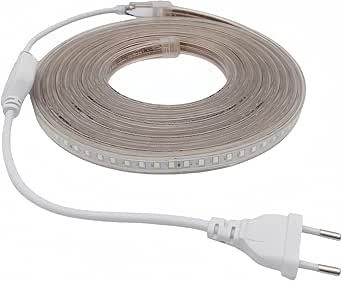 Ledya Tira De LED 220V SMD2835 120Chips/m Potencia 11W/M Impermeable Enchufe Incluido Se Envia Conectado Y Probado (1 Metro, 6000K-Blanco Frios