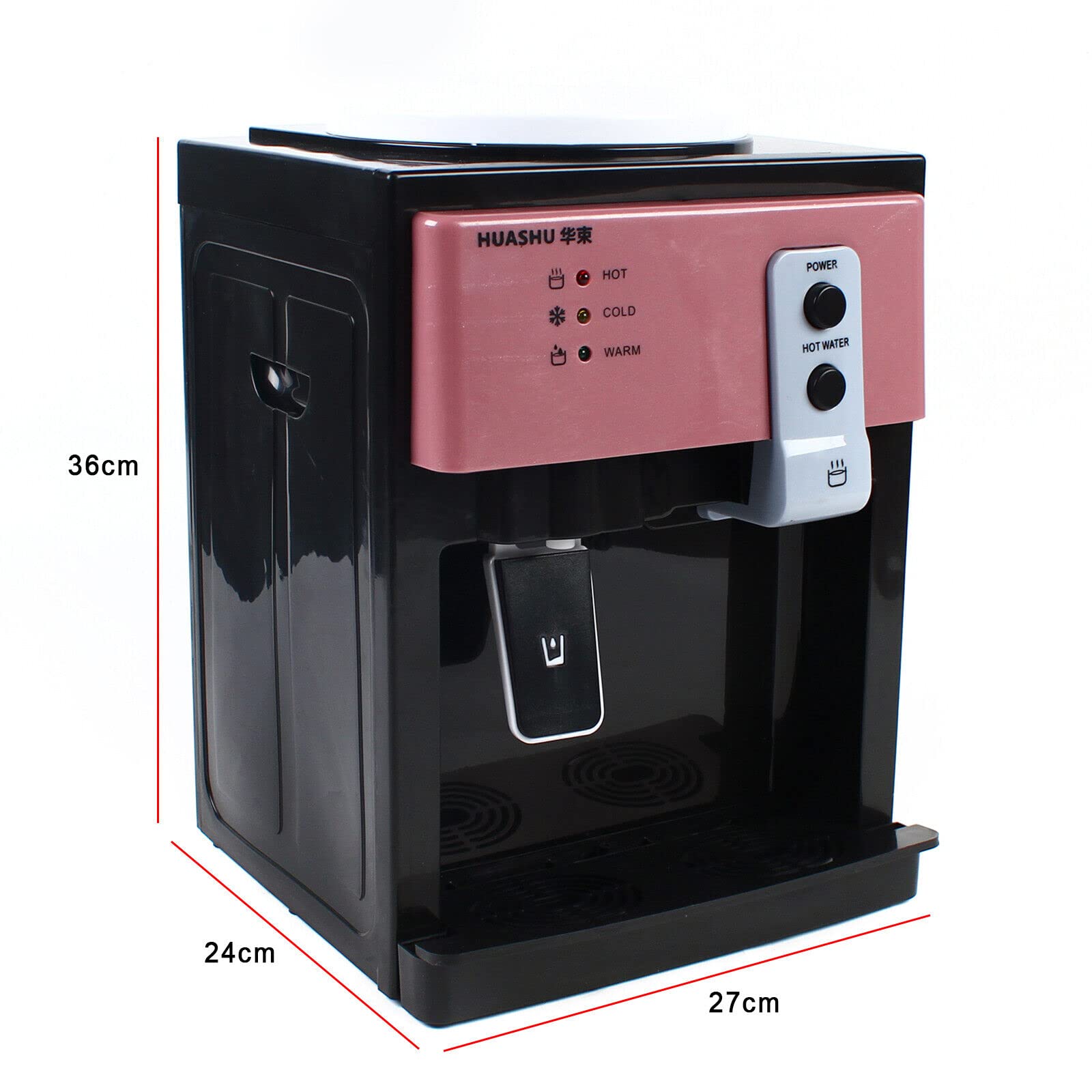 KONKENIE 5 Gallon Top Loading Countertop Water Cooler Dispenser 110V Electric Hot&Cold&Warm Water Dispenser Desktop Water Chiller Equipment for Home Kitchen Office,Temperature Control (Rose Gold)