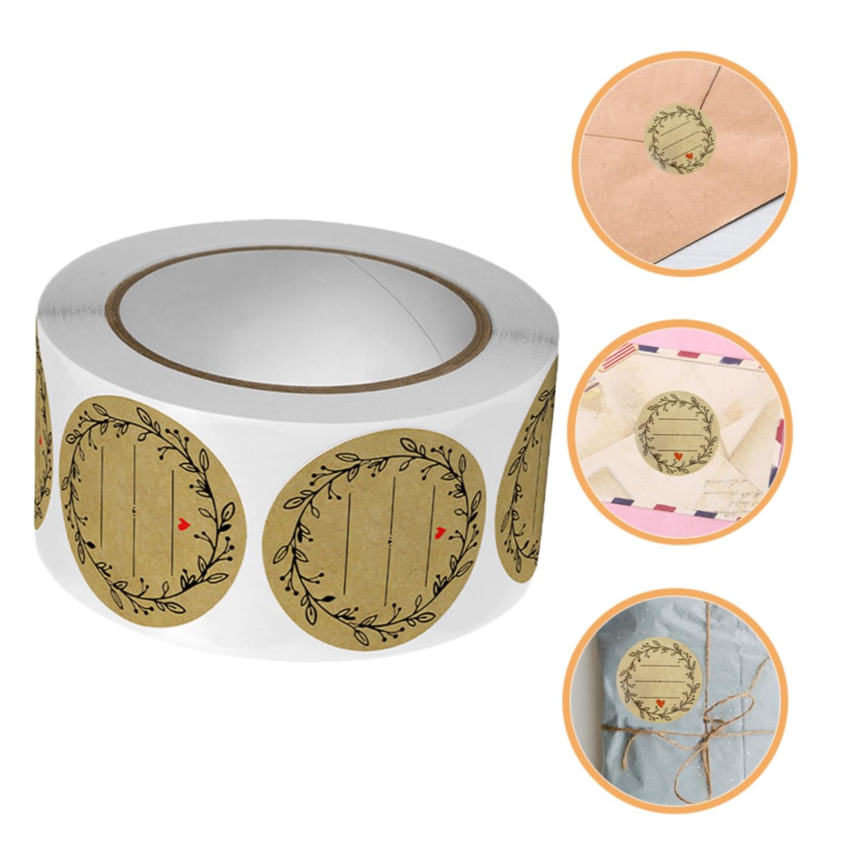 Lot De 5 Autocollants Amovibles Et Mignons Fournitures D'emballage Multi-usages Pour Colis Étiquettes Autocollantes En En Feuille D'or 2 Rouleaux X 5