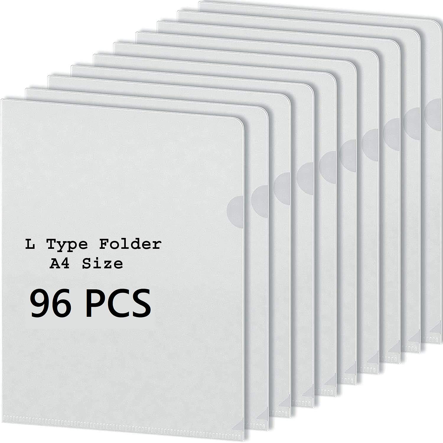 True-Ally Wholesale Pack L Folder File A4 Size (Pack of 96) Transparent Clear Documents Holder Paper Holders Organizer