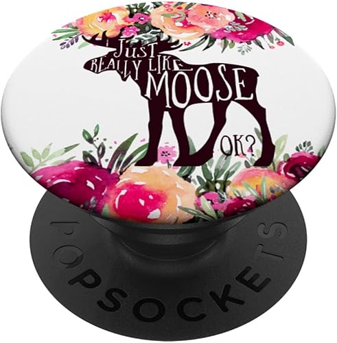 I Just Love Moose Otoño Navidad Granate, naranja Floral PopSockets intercambiables PopGrip