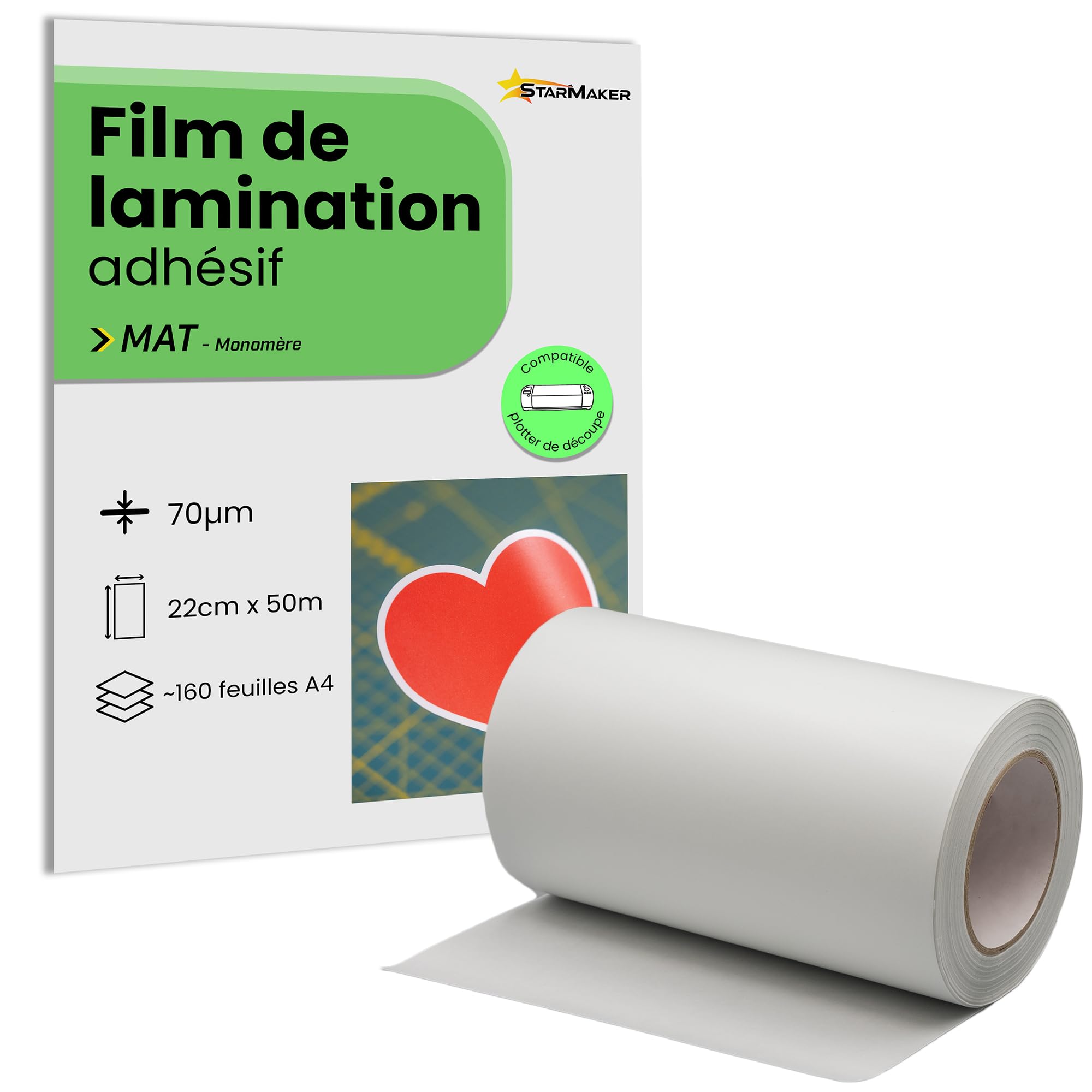 Film De Stratification à Froid Mat Transparent 3 Mil - Pour Affiches, Décalcomanies - Rouleau Neuf