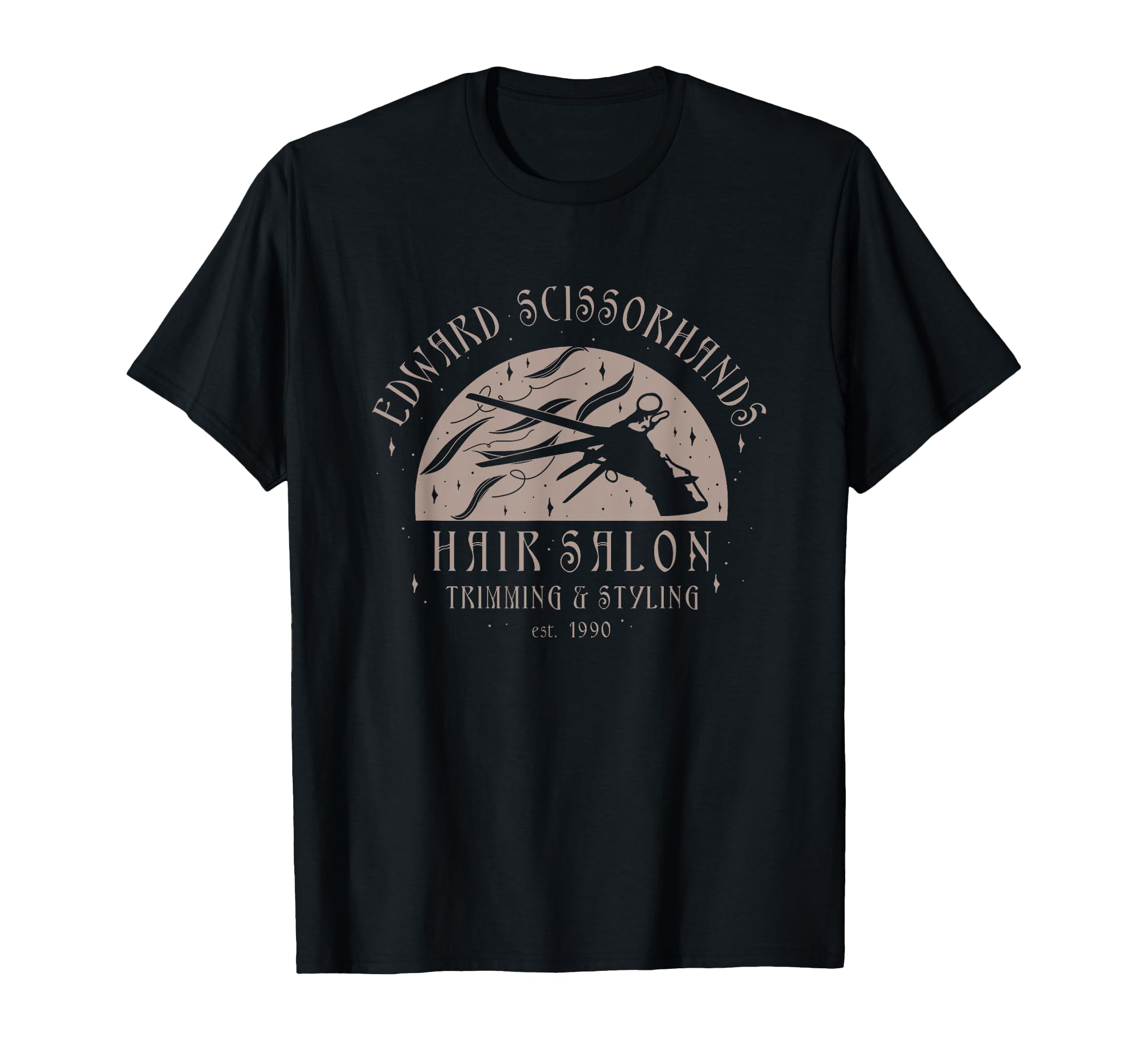 Edward Scissorhands Hair Salon Trimming & Styling Retro Logo T-Shirt