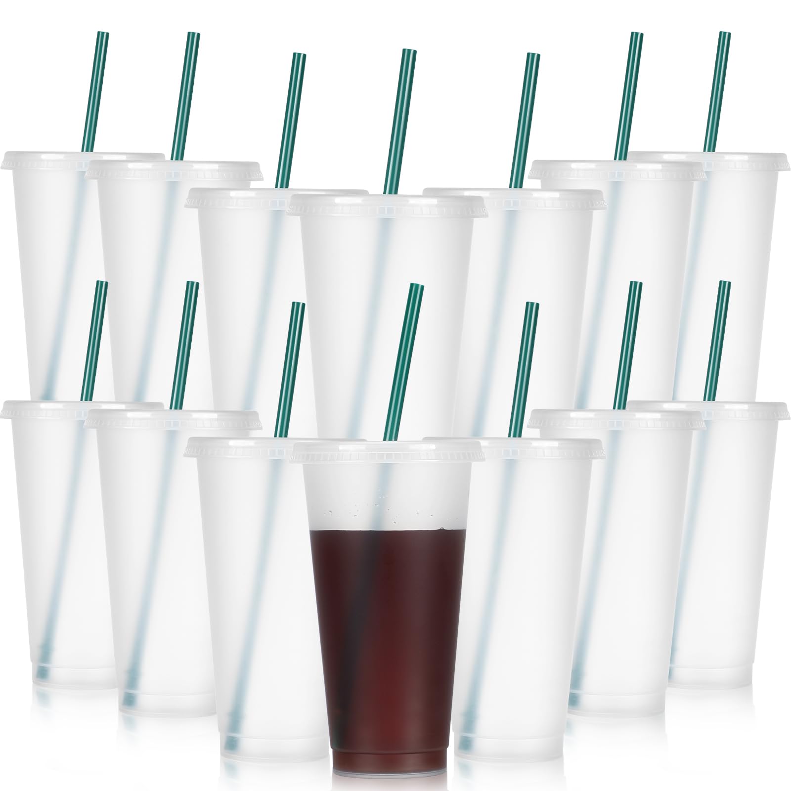 Amazon.com | Bokon 15 Sets Tumbler with Straw and Lid Bulk 24 oz Reusable  Plastic Cups with Lids and Straws Water Bottle Travel Mug Cup Tumblers Bulk  for Cold Hot Drinks Parties