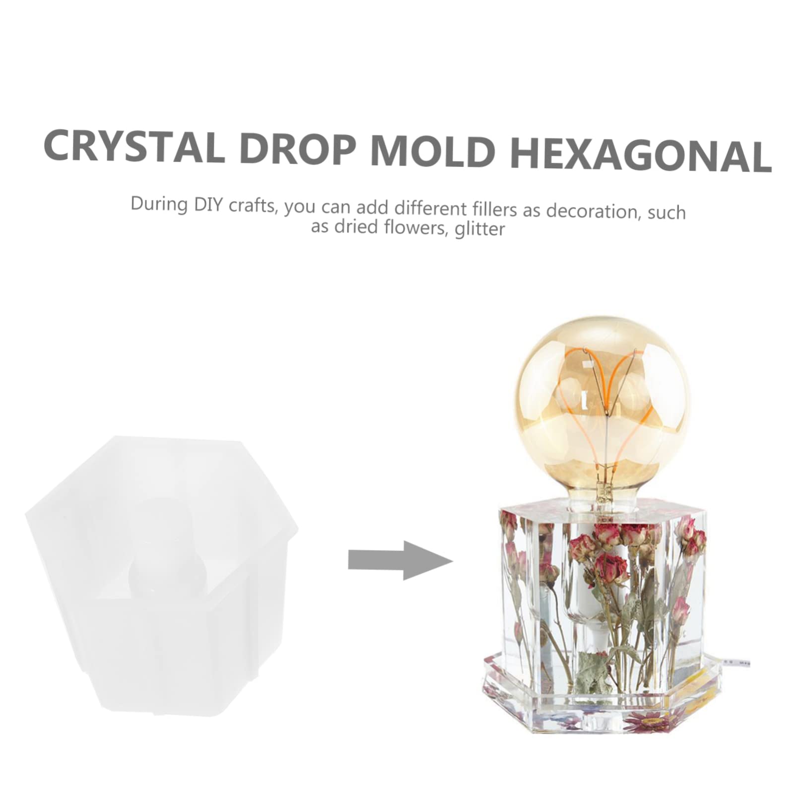 Housoutil 3 Pezzi Muffola Silicone Esagonale per Lampade Notturne Stampo per Base Epoxy Flessibile e Riutilizzabile per Creazioni Diy con Secchi e Glitter Facile da e Personalizzare