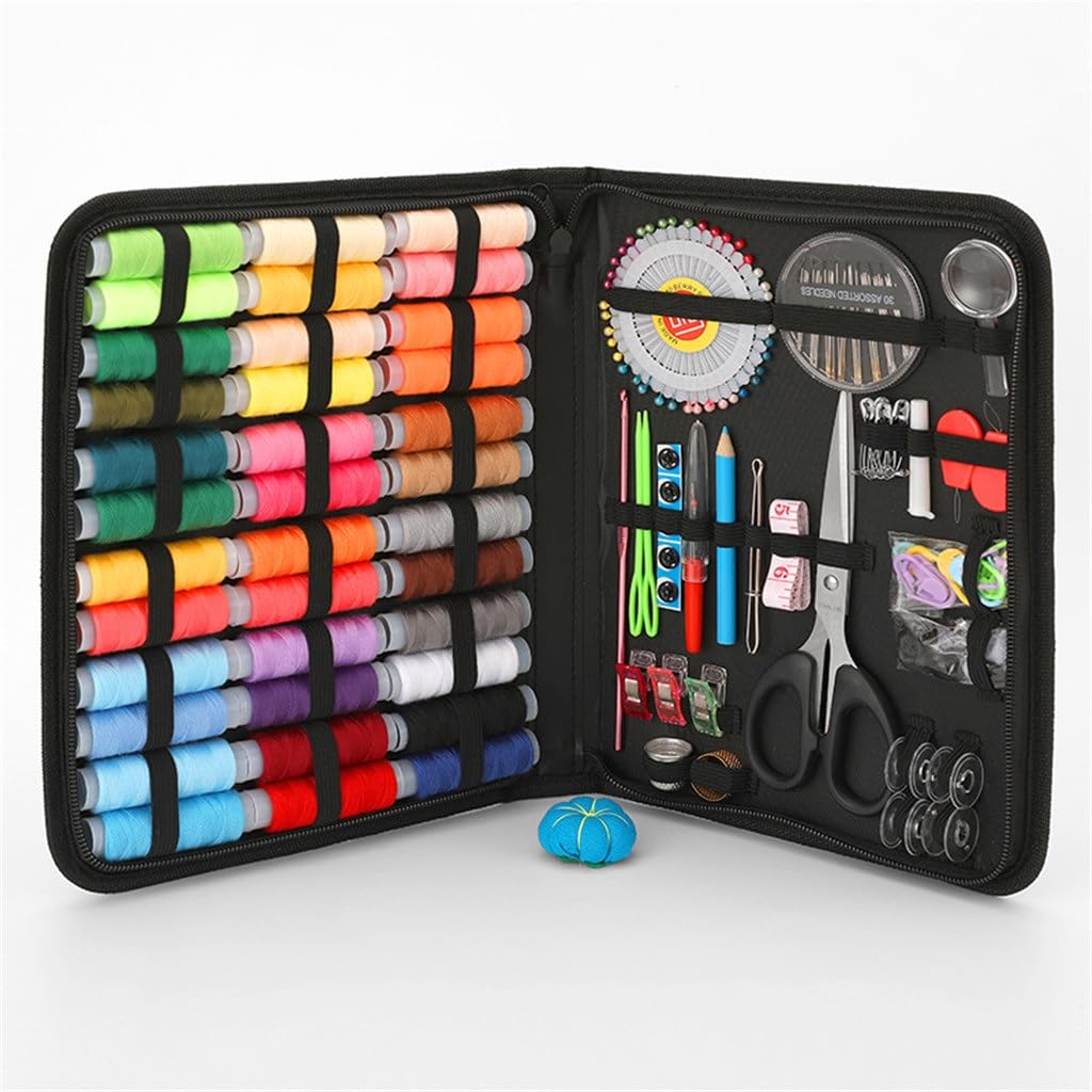 Juego de Caja de Costura para Viaje en casa, práctico Kit de Costura para Bolsos de Gran tamaño con Hilo de Coser