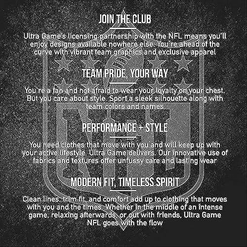 Ultra Game NFL Men's Super Soft Quarter Zip Long Sleeve T-Shirt, Detroit Lions, Heather Charcoal, XX-Large - Image 6