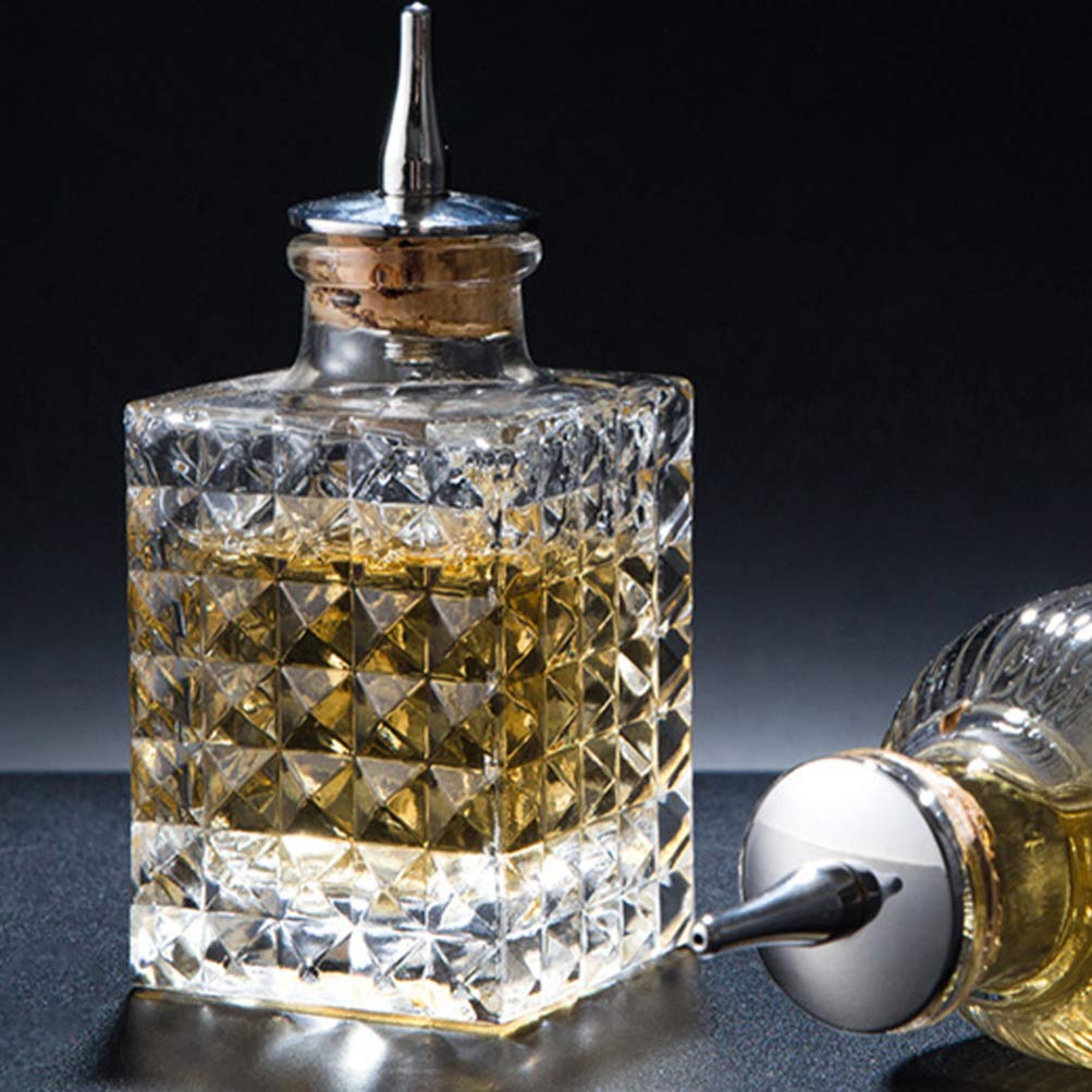 Bitterflasche Glaglas Dasher - Bottiglie amare con Dash Top Cocktail Whisky Bottiglie per Home Bar Square