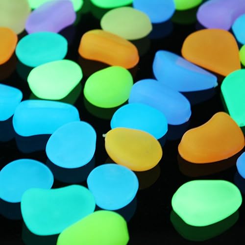 Miniatura 3 de Shiny Stone 120 guijarros que brillan en la oscuridad, guijarros de acuario, guijarros brillantes, guijarros luminosos para decoración de regalo de